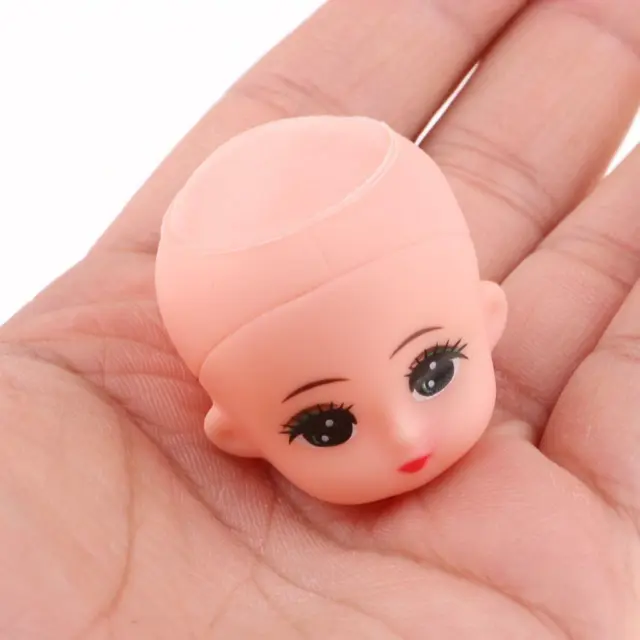 10pcs Big Eyes Babypuppenkopf Glatze Kopfform für Mini Schlüsselbundpuppe 3