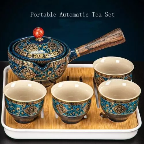 Automatic Spinning Travel Kettles Portable Lazy Kung Fu Tea Set Teapot Teaware
