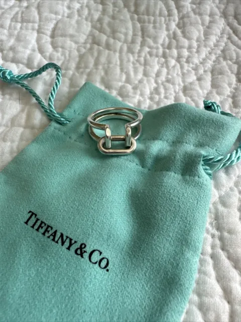 Tiffany & Co. Sterling Silver Hardware Ring NWOT Size 7