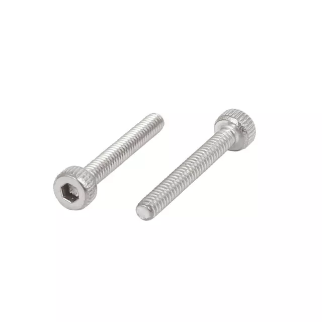 M2x14mm 0.4mm 304 Tête Hex Prise Vis À Tête DIN912 Ton Argent 120Pcs 2