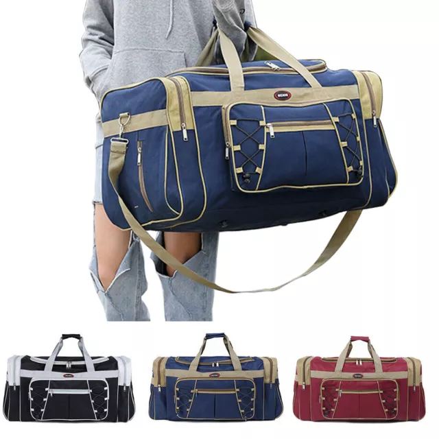 Men Women Duffle Bag 72L Travel Gym Tote Overnight Bag Carry Handbag Luggage
