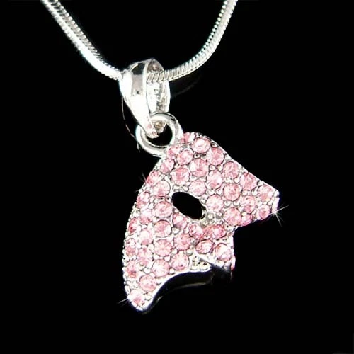 ~Pink Phantom of the Opera Mask~ made with Swarovski Crystal Masquerade Necklace