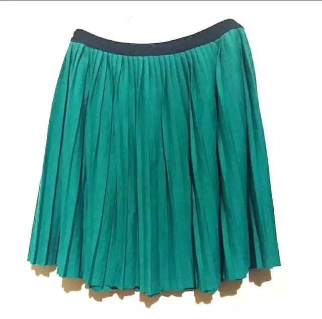 NWT ZARA Girls Green Pleated Skirt Size 11-12