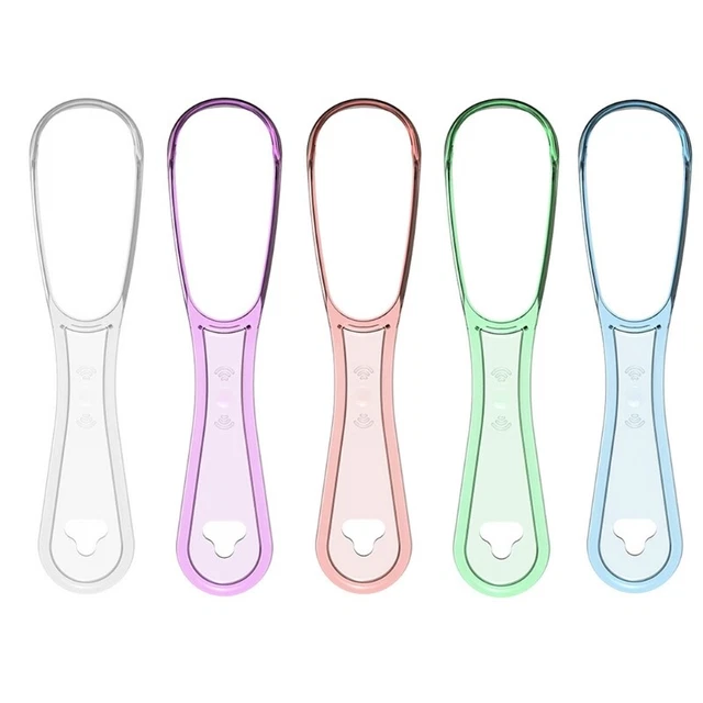 Tongue Scraper Food Grade Plastic Double Sided Oral Care Hygiene Cleaner Brush