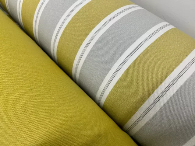 STREIFEN Gardinenstoff von Romo Leinenmaterial Polsterung 140cm breit TICKENDE Kalk