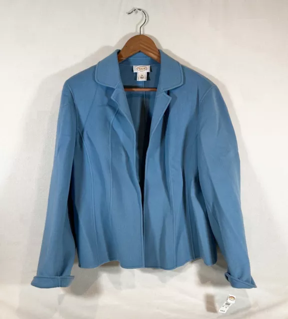 Talbots Vintage Wool Blue Blazer Jacket Womens Size 14