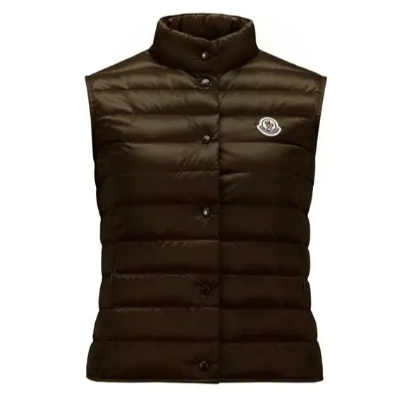 Moncler Liane Down Puffer Vest in Brown Size 5