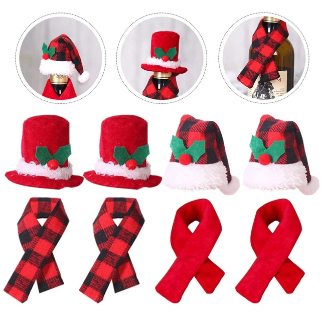 4 Sets Lollipop Santa Hat Christmas Bottle Set Bottle Caps Crafts Cosmetics