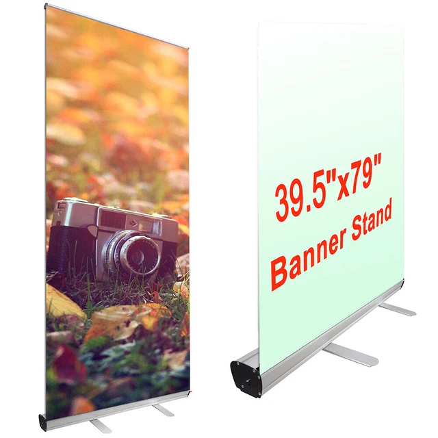 InstaHibit 39.5"x79" Retractable Roll Up Banner Stand Trade Show Sign Display