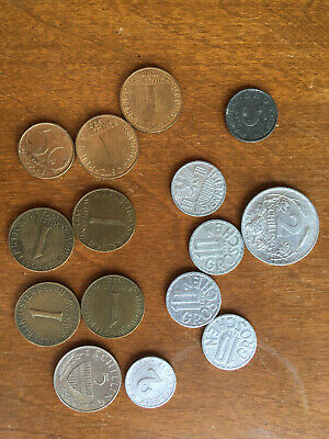 austria osterreich 15 coins including 1957 5 groschen and 1945 2 Schilling //