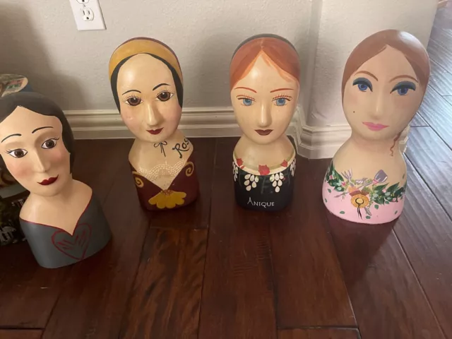 Hand-painted mannequin heads (4)