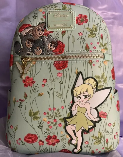 Disney Loungefly Tinker bell Mini Backpack Tink Peter Pan Lost Boys NEW