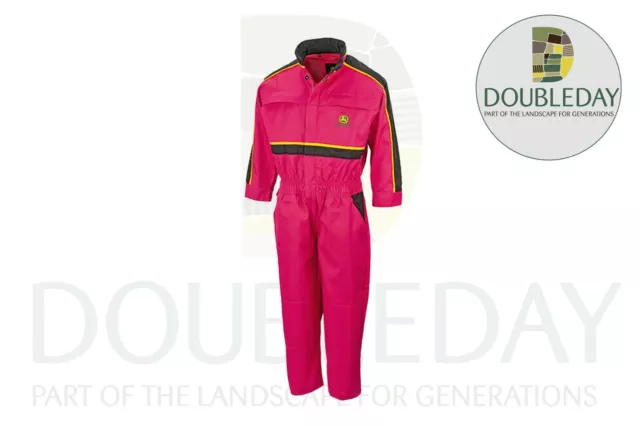 John Deere Childs Kids Deluxe Overalls Pink available in sizes 2 yrs to 16 yrs