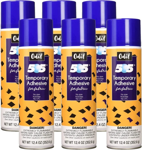 USA 505 Spray & Fix Temporary Fabric Adhesive 6/Pk-12.4Oz, 6 Pack
