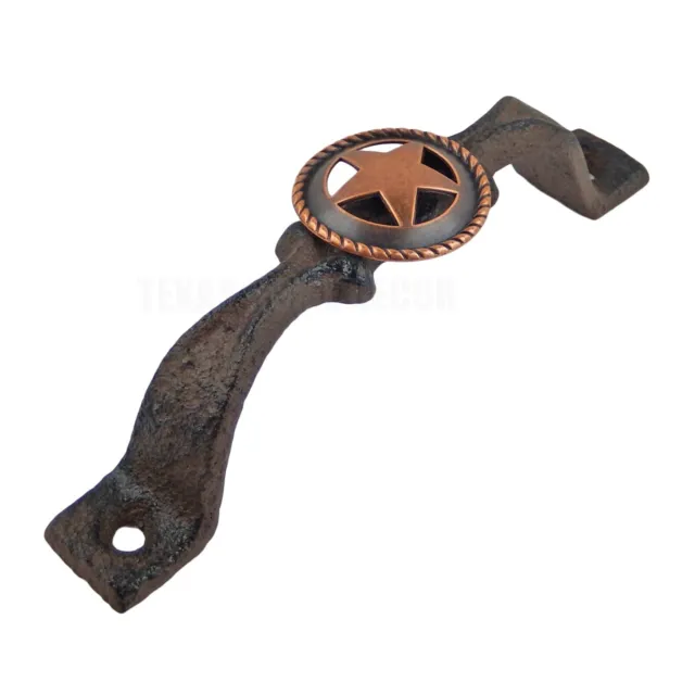 Rustic Hollow Copper Star Door Handle Cast Iron Cabinet Drawer Pull 6 inch