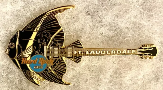 Hard Rock Cafe Fort Lauderdale Black Yellow Angel Fish Guitar Series Pin # 2435