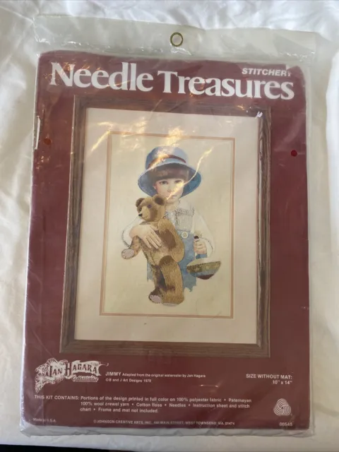 Kit de bordado vintage Needle Treasures Crewel de Jan Hagara's Jimmy
