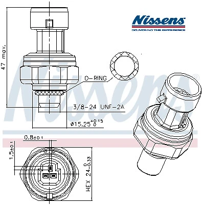 A/C High Pressure Sensor Switch Nis301027 Nissens I