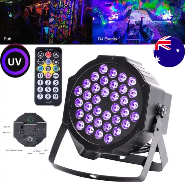 180W 36 LED UV Blacklight Stage Lighting DJ Lights PAR Can Light DMX Disco Party