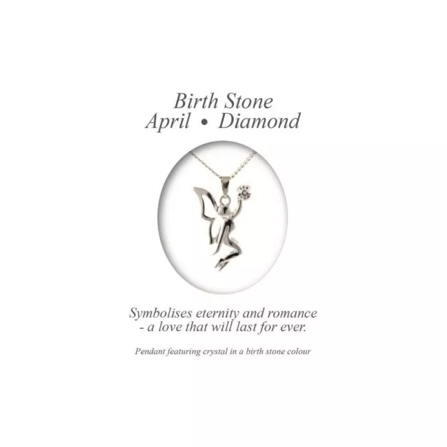 April Birthstone Pendant Diamond Fairy Women Necklace Gift Box Angelys