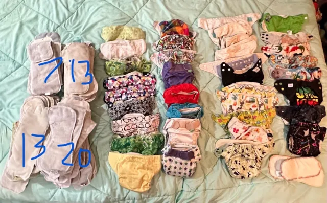 Baby Cloth Diapers Pocket And Inserts Reusable Adjustable Washable Lot