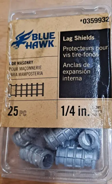 Blue Hawk 25-Pack 1/4-in Short Lag Shields #0359932