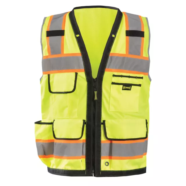 OccuNomix Type R Class 2 High-Vis Heavy Duty Two-Tone Surveyor Vest w/Zipper - L