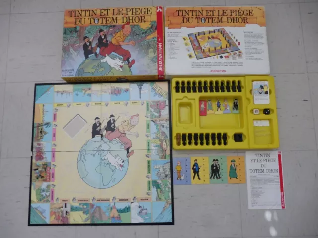 Jeu de société complet TINTIN ET LE PIÈGE DU TOTEM DHOR - Jeux Nathan - 1992