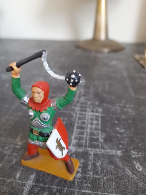 Figurine Soldat Moyen Âge Starlux 1:32 (60mm) - Plastique Peint, Fantassin, Fabrication France