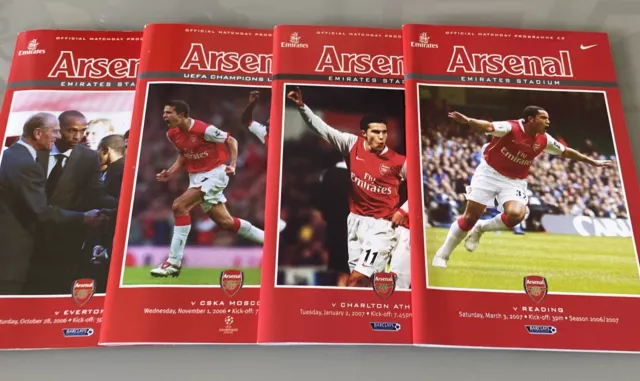 Arsenal FC Home Programmes 2005 / 06 Season (4 matches)