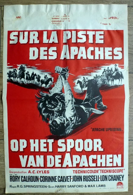 belgian poster western APACHE UPRISING, RORY CALHOUN, CORINNE CALVET, INDIENS
