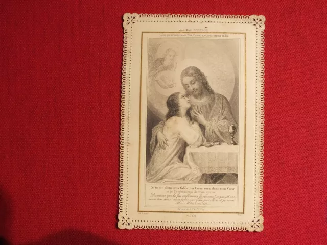 Andachtsbild Heiligenbild Wallfahrt Spitzenbild  Litho aus Frankreich