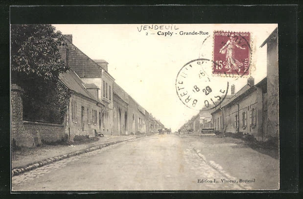CPA Caply, Grande-Rue, 1929 Street View