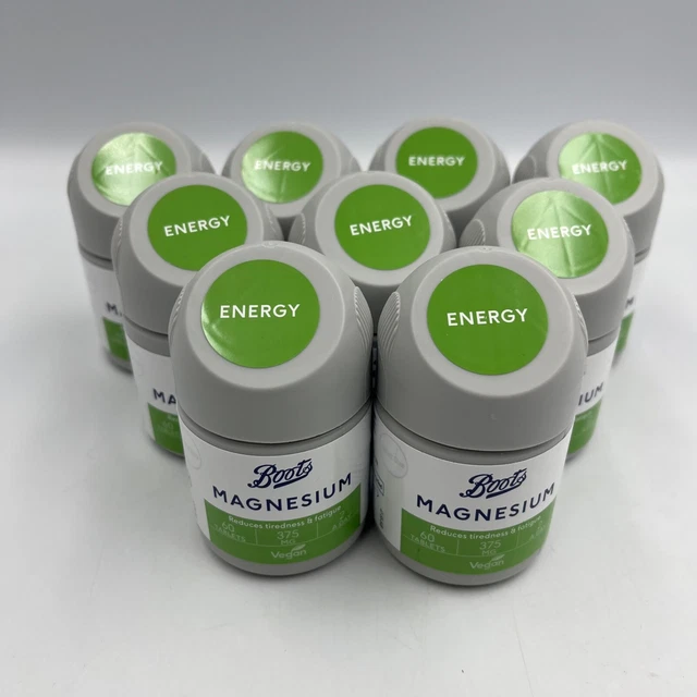 9 X BOOTS Magnesium Supplement 60 Tablets 375mg £11.99 PicClick UK