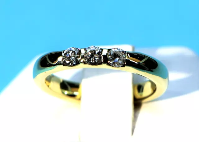 Ring Diamant 585 Gold Band 14k, Ring mit 3 Brillanten zus. 0,42ct 2