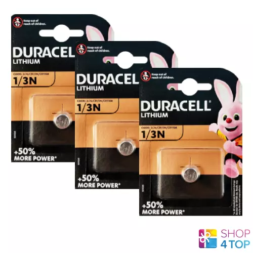 3 Duracell 1/3N 2L76 Lithium Batteries 3V Cr1 3N Cr11108 Dl1/3N Exp 2030 New