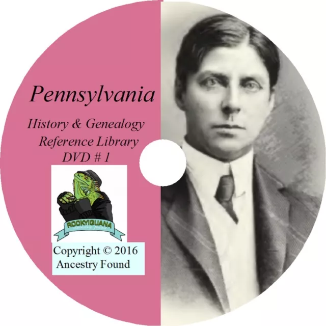 PENNSYLVANIA History Genealogy -164 old Books on DVD - Ancestors, County, CD, PA