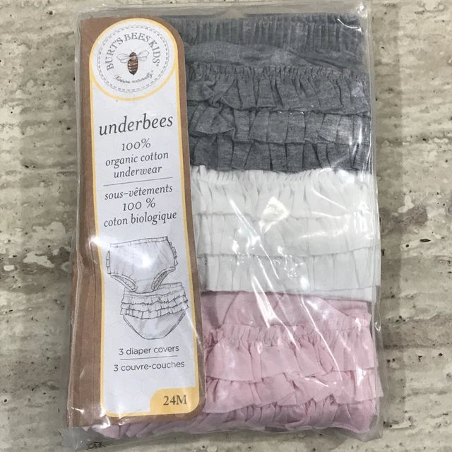 Burt's Bees Kid's Underbees 100% Organic Cotton (3 Diaper Covers) Size 24M