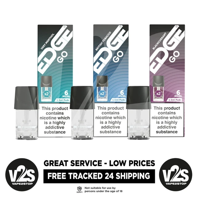 EDGE GO PODS VAPE LIQUID REFILLS UK Stock all flavours and strengths £4.99 