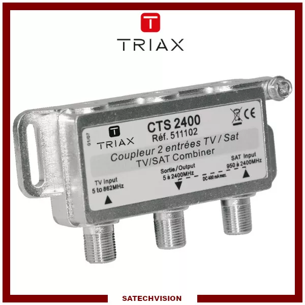 Coupleur Terrestre & Satellite Triax CTS 2400, Connectique F Montage Intérieur