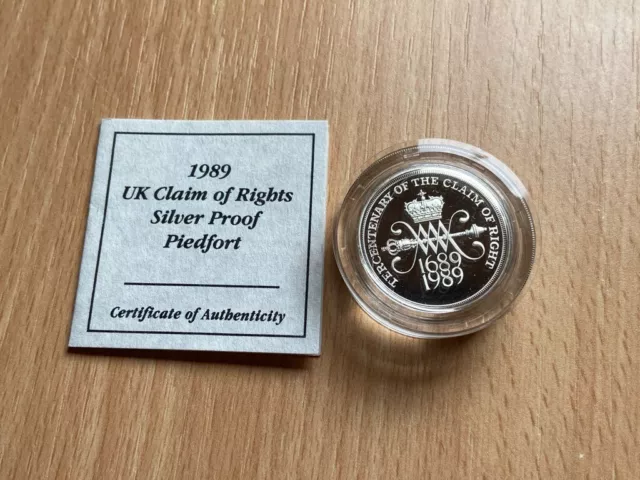 Royal Mint Coin, UK Claim of Rights £2, Silver Proof Piedfort