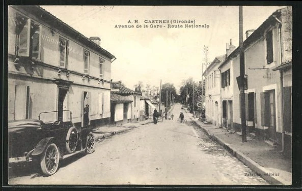 CPA Castres, Avenue de la Gare - National Road 1912