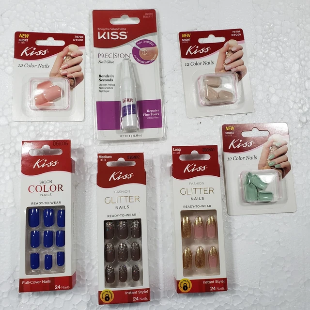 Kiss Nails Kiss Salon Color Nails Kiss Fashion Glitter Nails Various Lengths