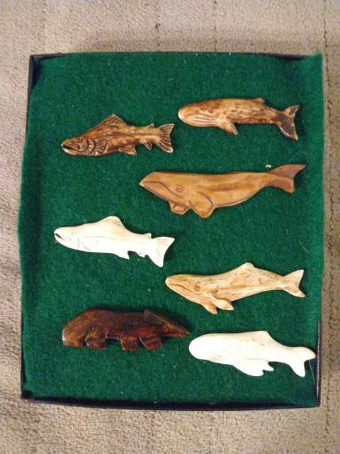 LOOK Very Close at PHOTOS Early Inuit Carvings 4 Whales 2 Salmon and a Bear