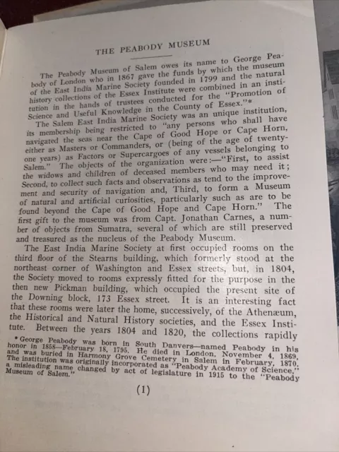 1927 Guide to the Peabody Museum - Salem Massachusetts 3