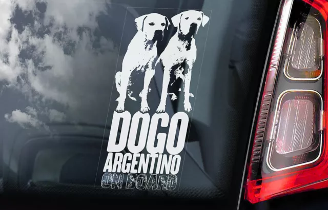 DOGO ARGENTINO Car Sticker, Mastiff Dog Window Bumper Sign Decal Gift Pet - V04