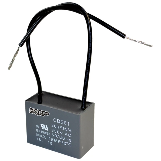 SOURCING MAP Plafond Ventilateur Condensateur CBB61 4uF 250V AC 2 Fils Métallisé Polypropylène