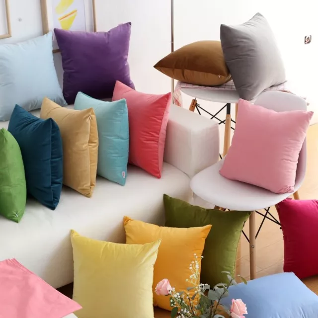 36 Colors Velvet CUSHION COVERS Luxury Throw Pillow Cases Soft Home Modern Decor