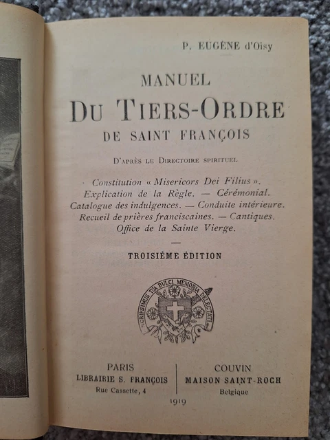 MANUEL DU TIERSORDRE de SaintFrançois P.Eugene D'Oisy Troisième