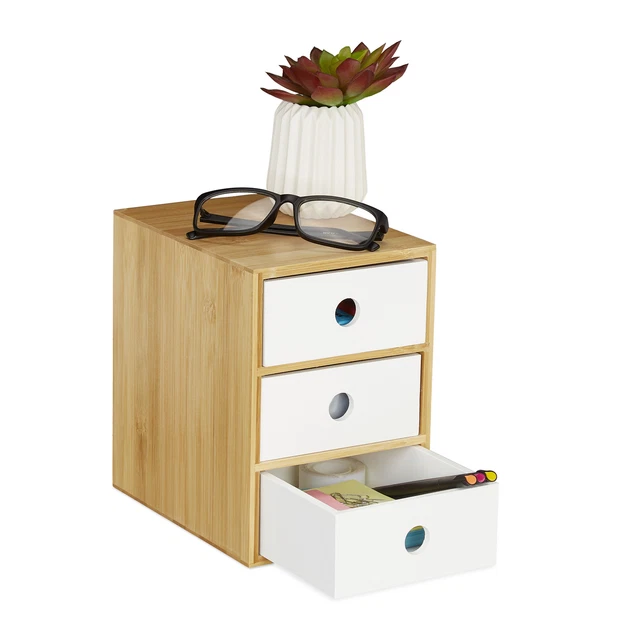 Schreibtisch Organizer Ordnungsbox Ablagekasten Systembox 3 Fächer Schubladenbox